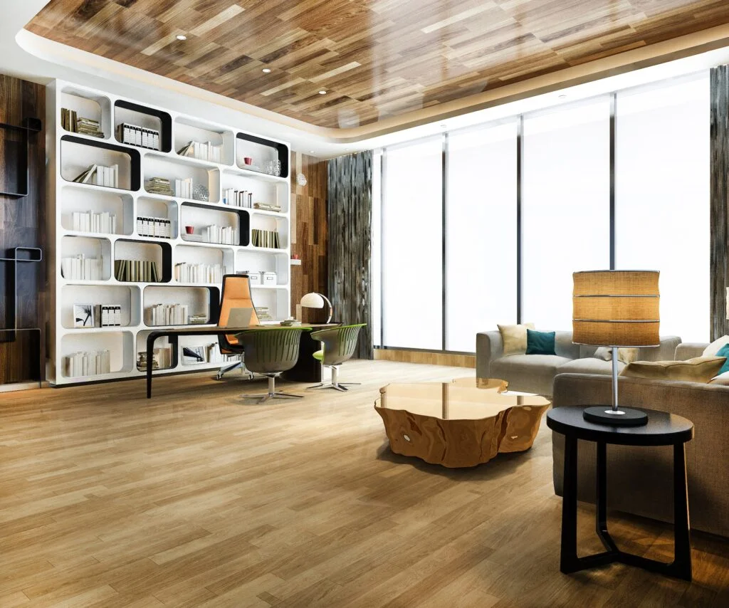 3d rendering luxury business meeting and working room in executive office